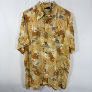 Knightsbridge Hawaiian Shirt Mens XL Purple Floral Tropical AOP Rayon Button Up
